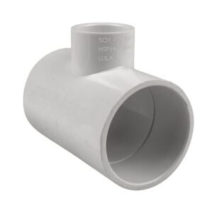 PVC Tee - 2" x 2" x 1" Slip - White